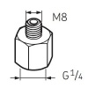 LAPN8 Nipple G1/4 - M8 for SKF System 24 Lubricators