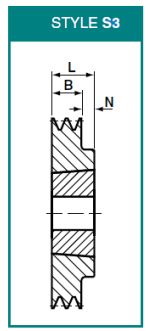 Aluminium V-Belt Pulley – SPA Section, Single Groove, 70mm PCD (2-3/4 Inch) Vee Pulley
